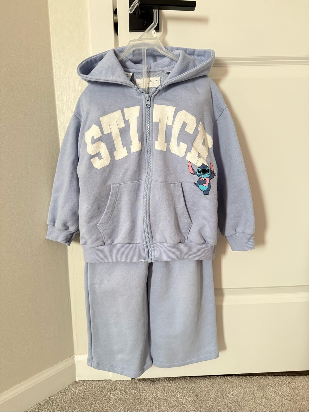 Zara Stitch Light Blue Kids Hoodie & Bottoms Set